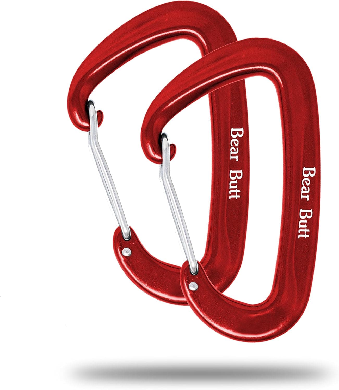 Bear Butt Aluminum Wire Gate Carabiner - Small Heavy Duty 7 Ounce Carabiners - Holds 2200 Pounds - for Hammocks, Camping, Hiking, Utility & Keychain with Assorted Colors.