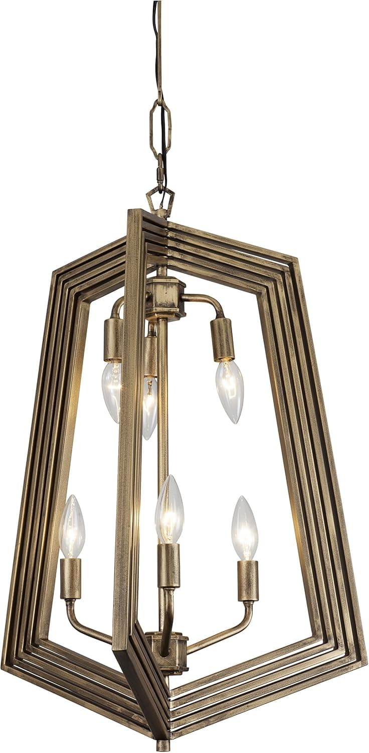 Varaluz 262F06HG Gymnast Foyer Pendant, 6 Light, Havana Gold