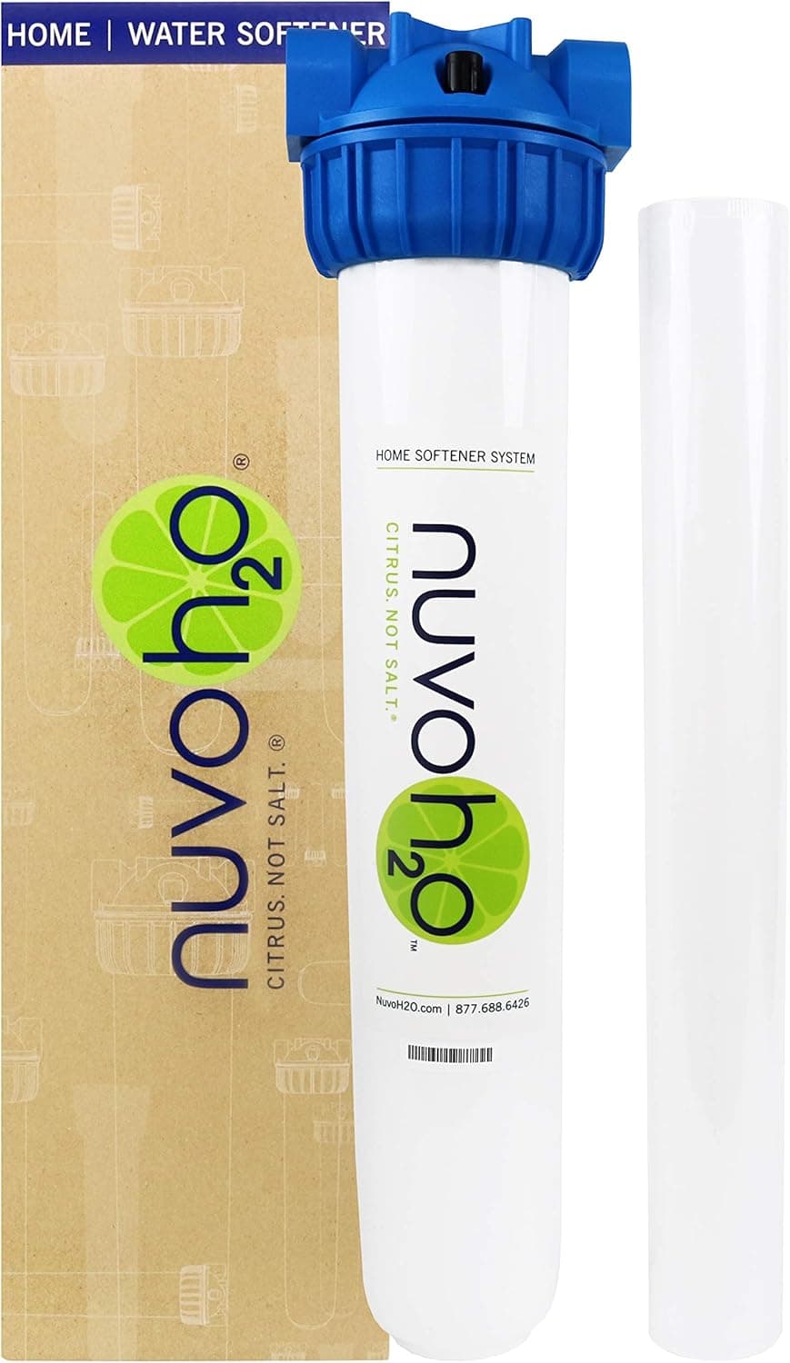 NuvoH2O Home Water Softener System, Includes Home Water Softener and Replacement Cartridge