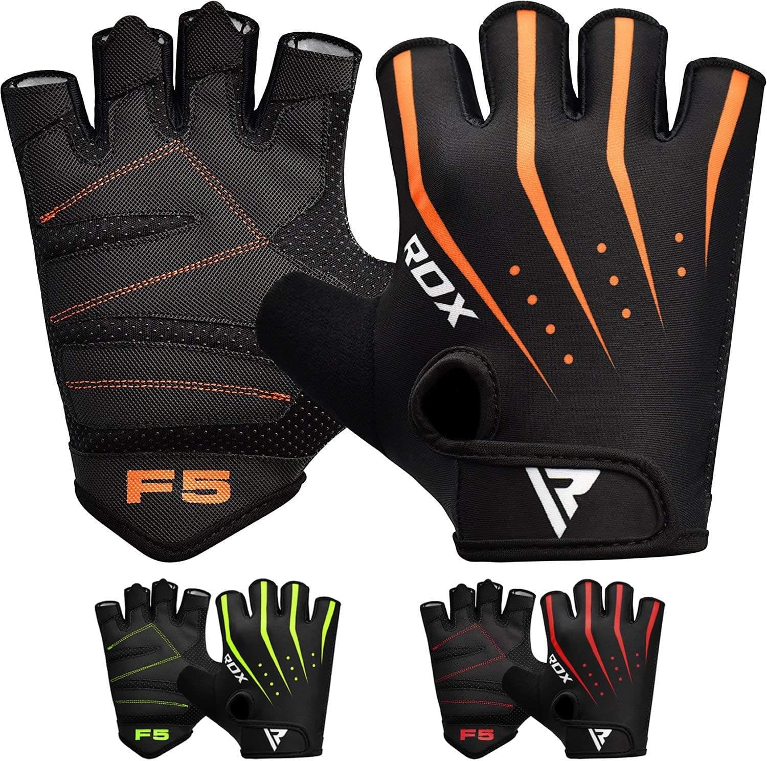 RDX Weight Lifting Gloves for Gym Workout Breathable with Padded Anti Slip Palm Protection Grip for Fitness Bodybuilding Powerlifting Strength Training Weightlifting Cycling Men Women Exercise