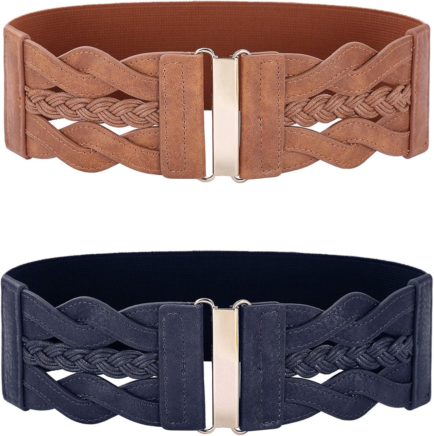 Women Vintage Elastic Belts 50s Stretchy Retro Wide Waist Cinch Belt