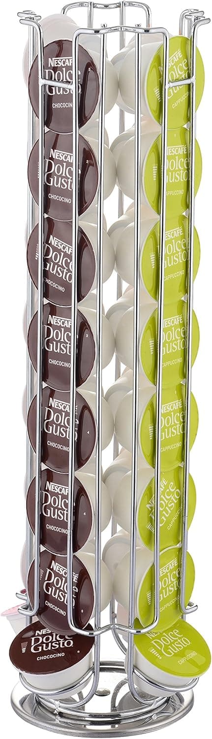 EXZACT Coffee Capsule Holder, Compatible with Dolce Gusto Capsules (32pcs) - Coffee Capsule Stands Rotating Coffee Pod Holder Rack