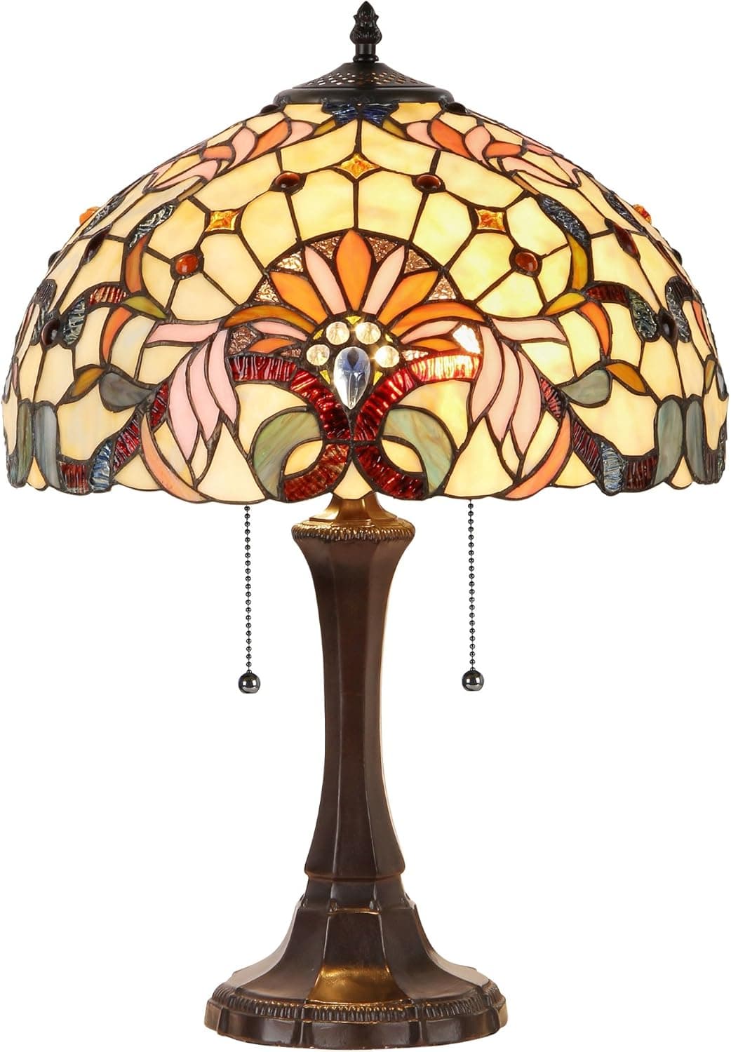 Chloe Lighting CH33361VI16-TL2 Claire Tiffany-Style Victorian 2 Light Table Lamp 16-Inch Shade