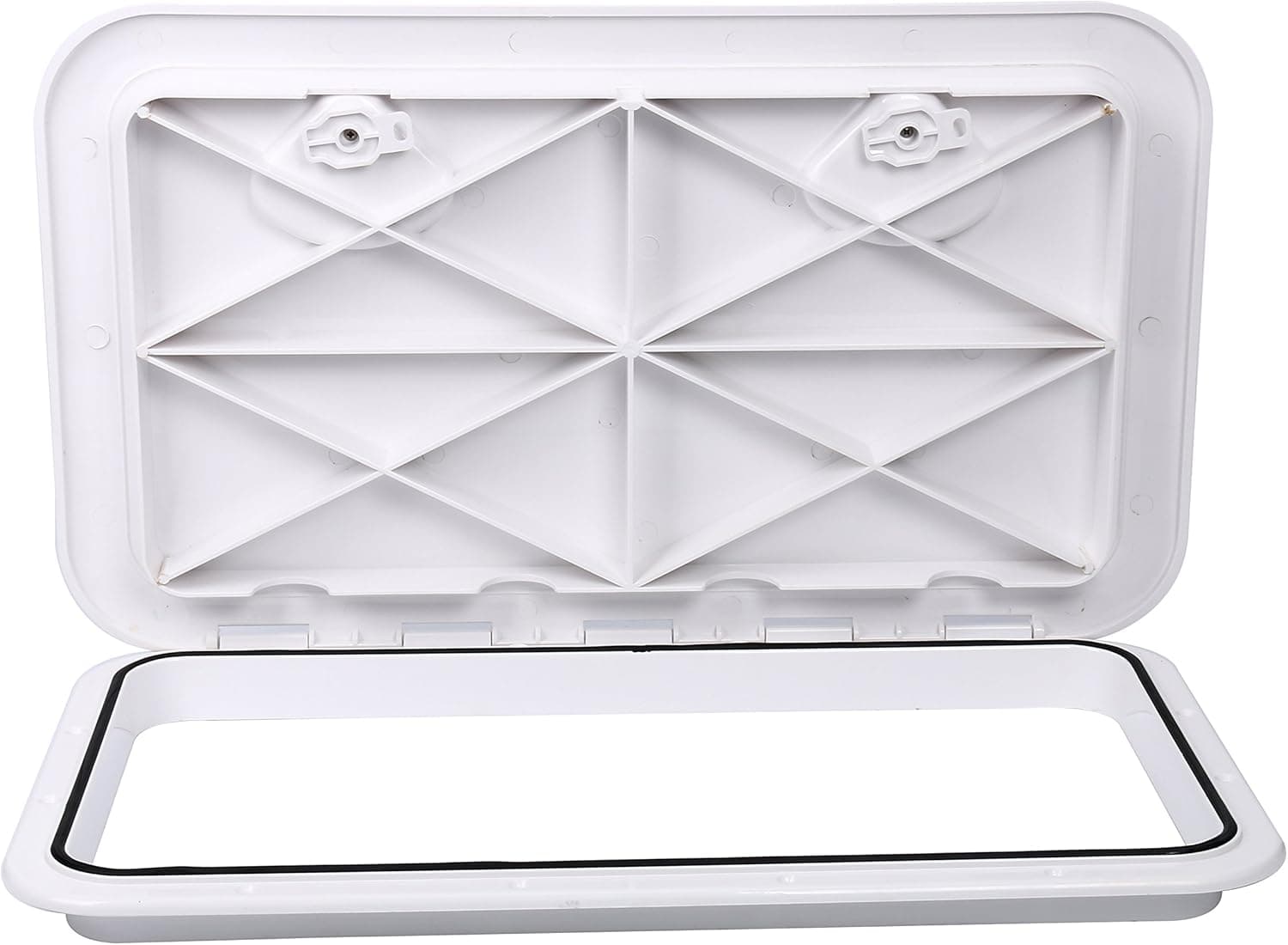 Amarine Made Marine Deck Hatch Boat Deck Hatch Access Hatch & Lid 24" X 14" - White/Black