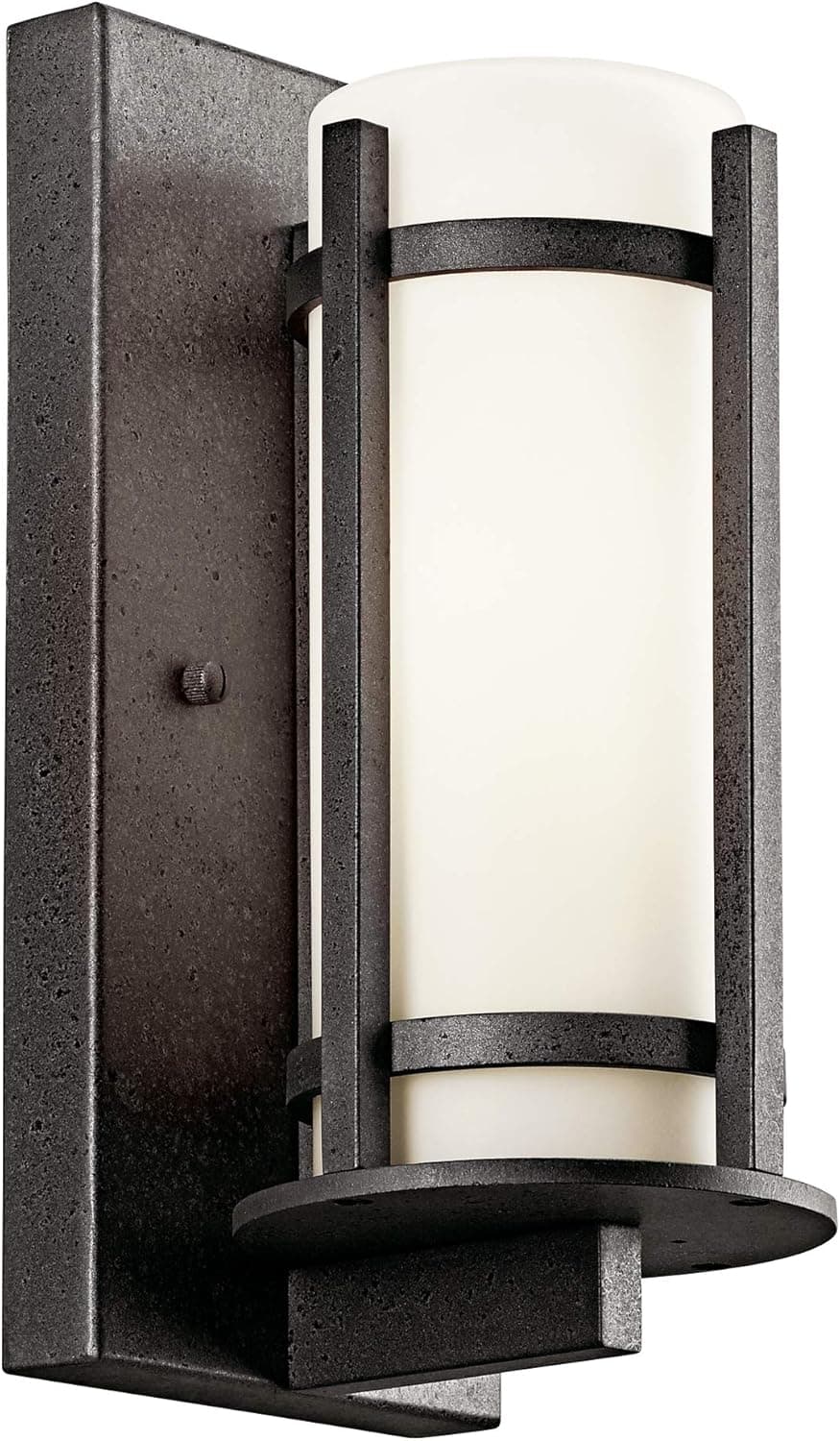 Kichler Camden 11" 1 Light Outdoor Wall Light with Opal Etched Glass in Anvil Iron