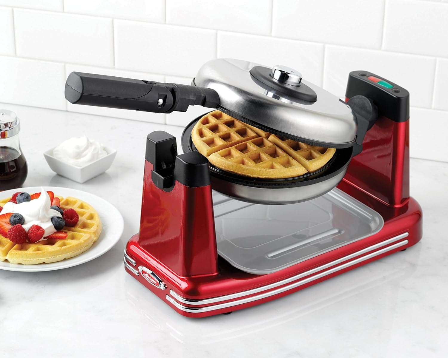 Nostalgia RFW600 Retro Series Non-Stick Flip Belgian Waffle Maker