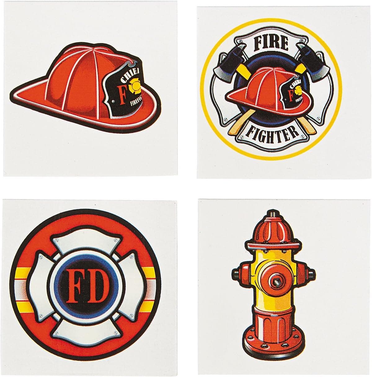 Fun Express - Firefighter Tattoos (72pc) for Birthday - Apparel Accessories - Temporary Tattoos - Regular Tattoos - Birthday - 72 Pieces