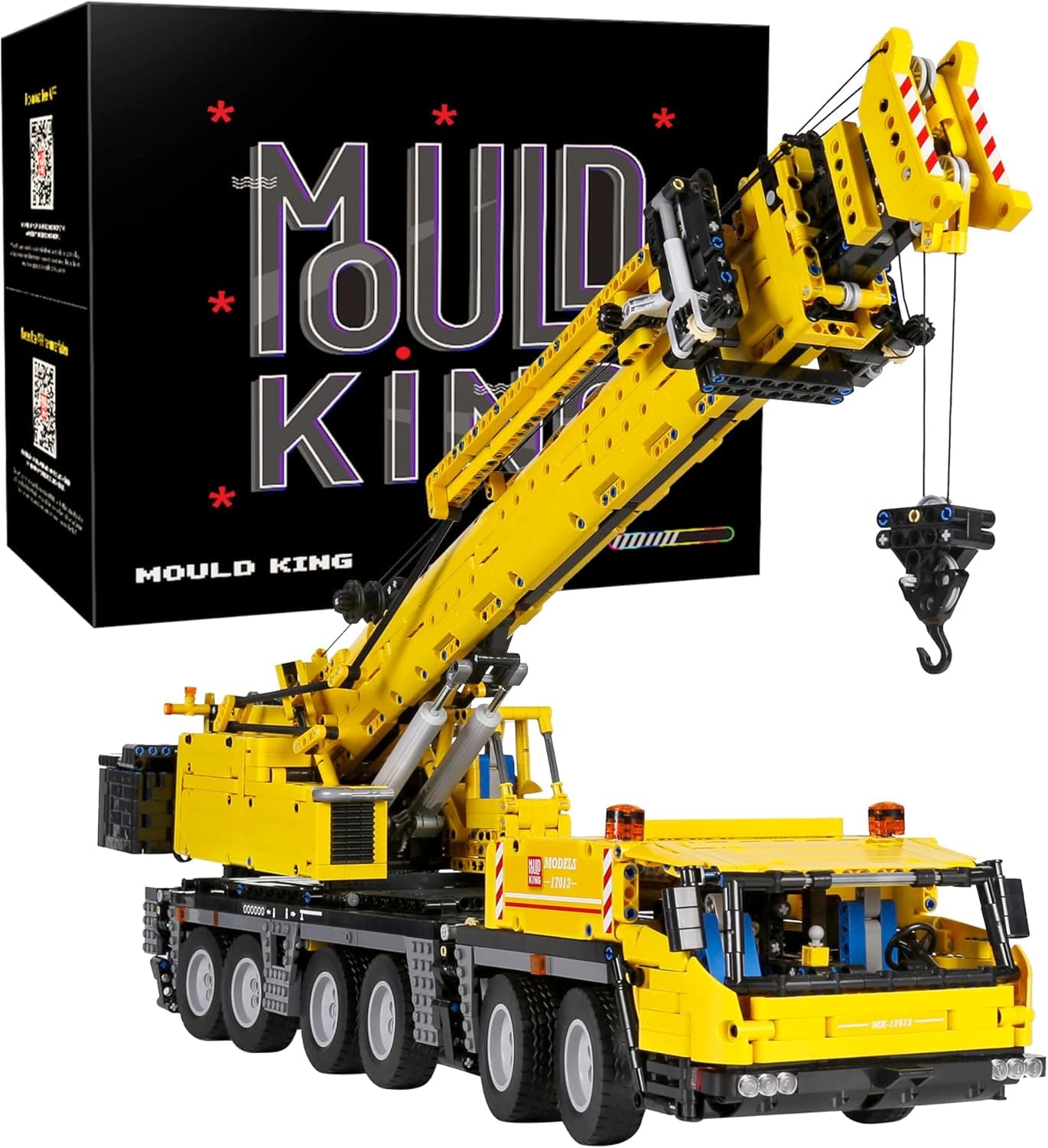 Mould King 17013H Crane Truck Building Kits, Building Blocks Sets Construction Vehicles Toys with Motor/APP Remote Control, Gift Toy for Kids Age 8+ /Adult Collections Enthusiasts(4460 Pieces)