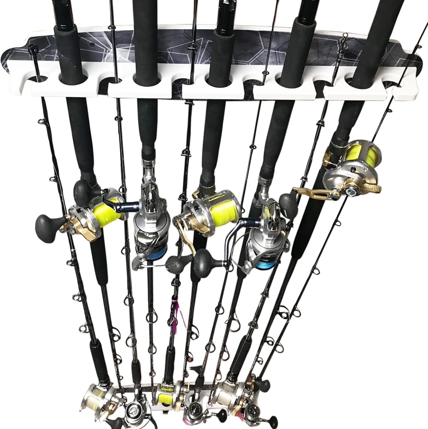 Reel Salty Offshore/Inshore Saltwater 11 Fishing Rod Holder Marine Grade Wall Ceiling Storage Rack