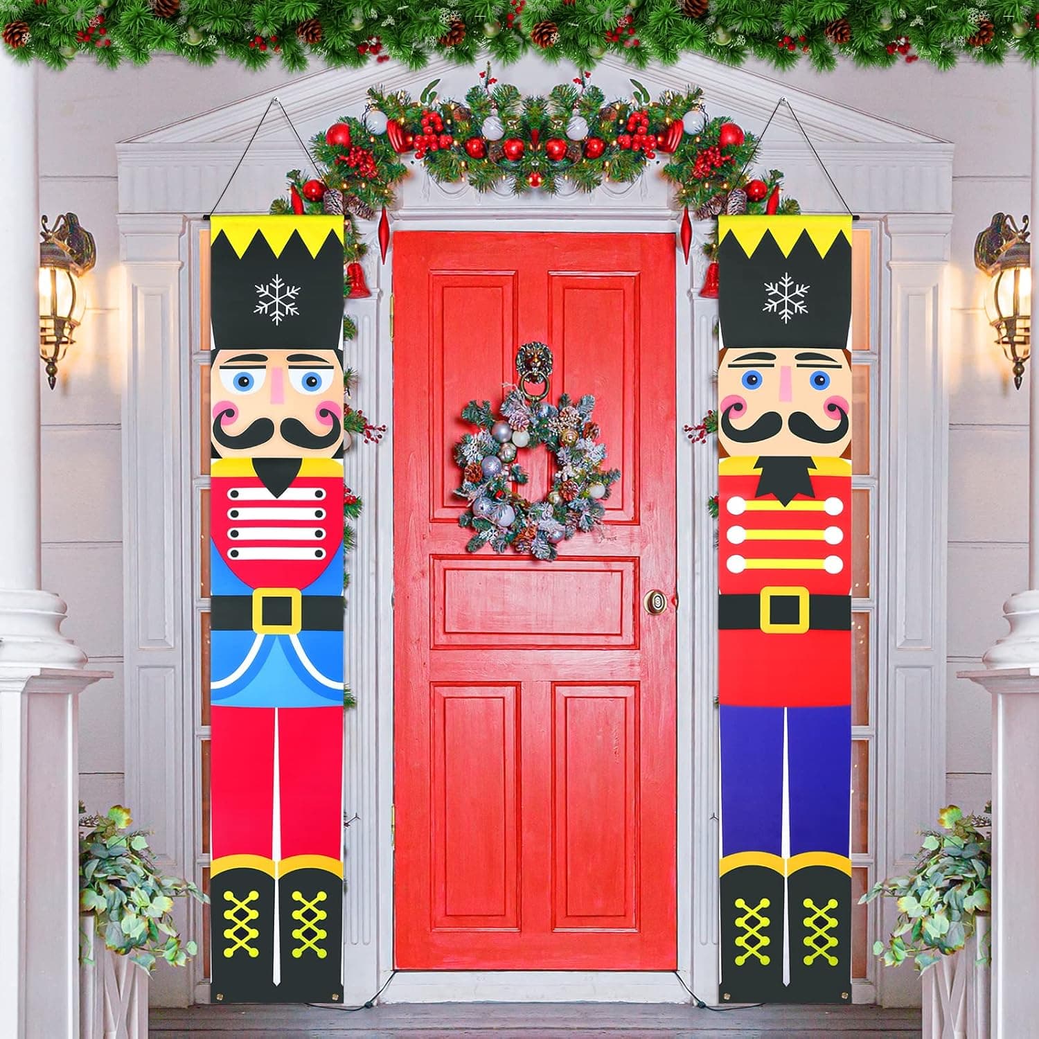 Christmas Nutcracker Banner Nutcracker Christmas Porch Sign Banner Xmas Door Banner, 70.86'' Nutcracker Christmas Banner for Front Door Indoor Outdoor Yard Christmas Party Holiday Decoration