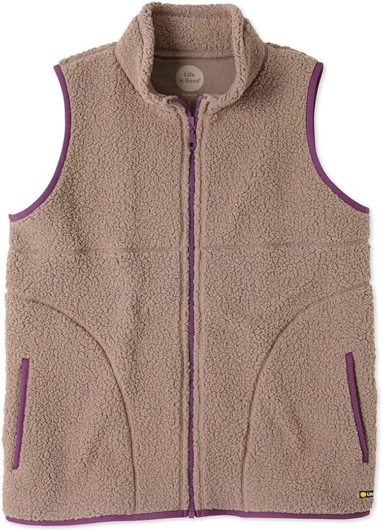 Life is good Women's Sherpa Zip Jacket (Mocha Brown)