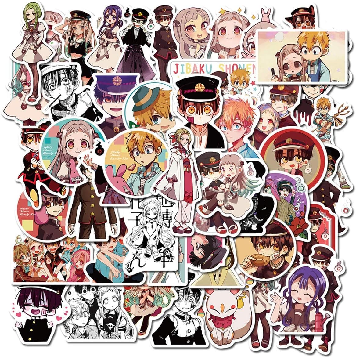 Toilet-Bound Hanako-kun Stickers for Water Bottles 50 Pcs Waterproof Cute Aesthetic Trendy Stickers for Teens Kids Girls and Boys, Perfect for Laptop Notebook Tablet Phone Car Travel