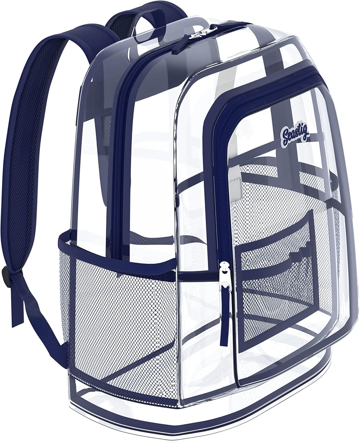 seastig Clear Backpack Kids Heavy Duty TPU Transparent Bag Clear Bag Stadium See Through Backpack for School