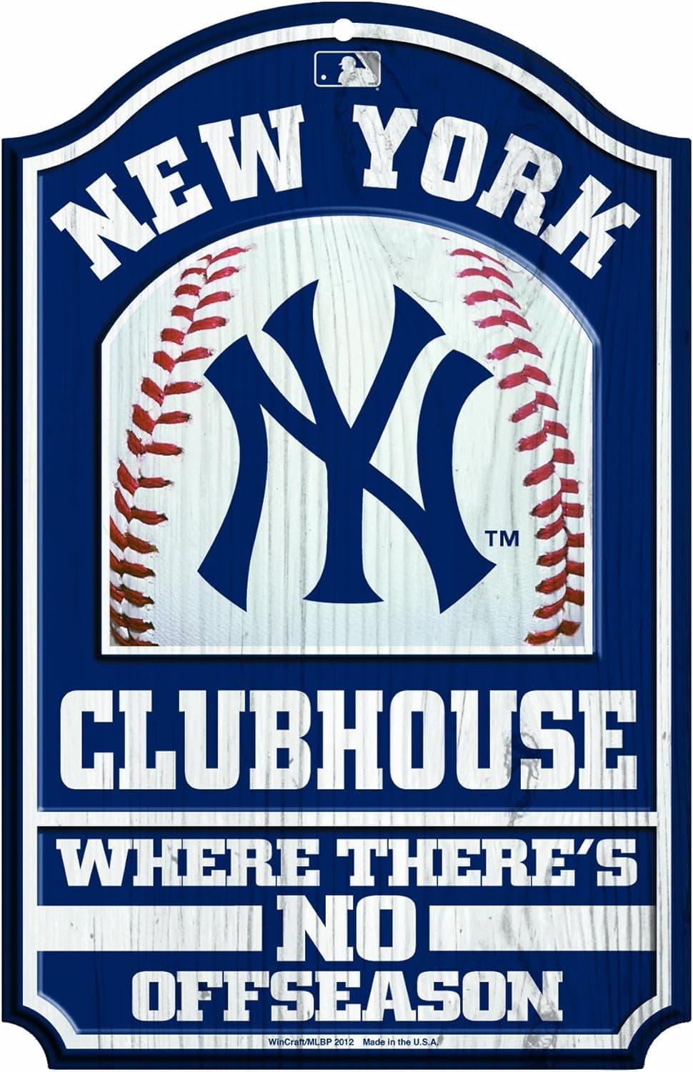 MLB New York Yankees 11/17-Inch Traditional Look Wood Sign