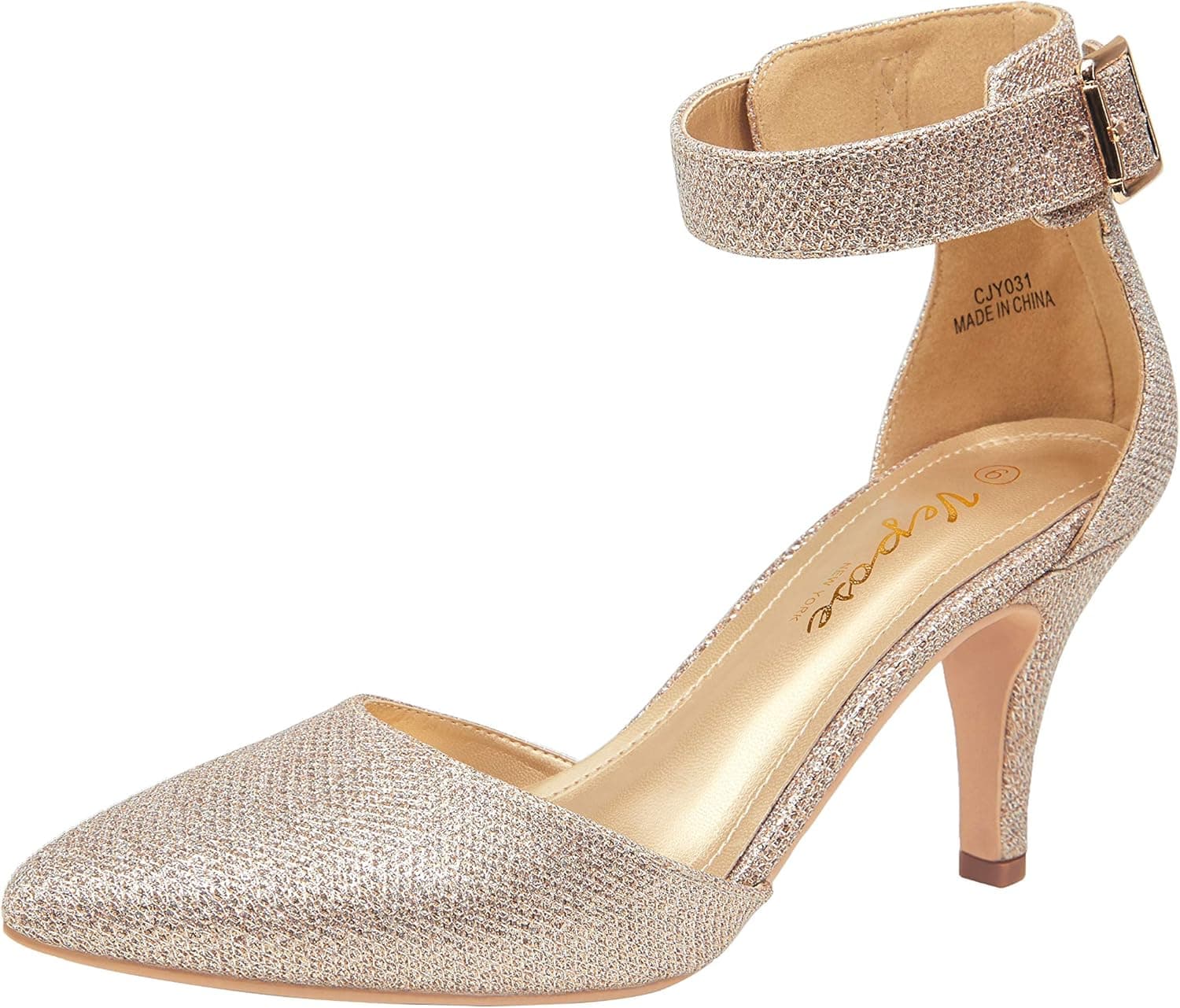 Vepose Women's Low Heels Dress Pumps 3 Inch Kitten Pointed Business Casual Bridal Wedding Shoes