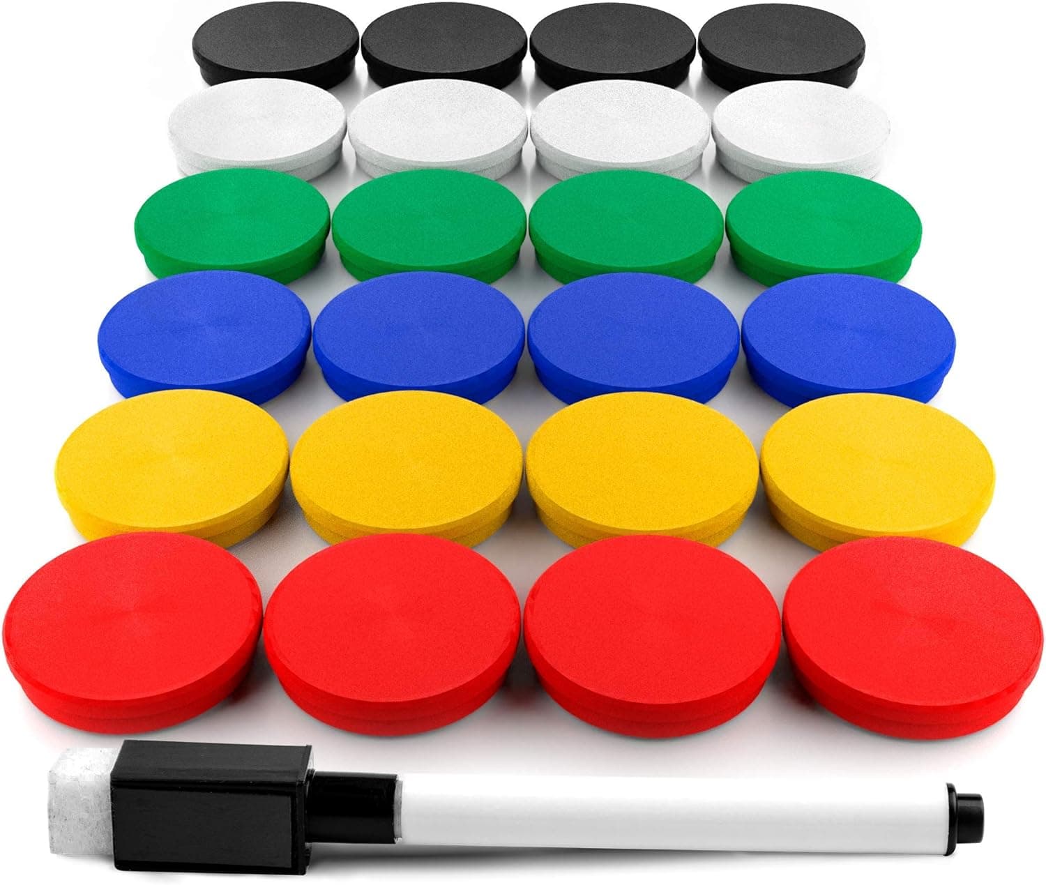 Refrigerator Magnets for Whiteboard, Fridge and Locker - Round Magnets for Classroom, Kitchen and Office - Fridge Magnets for Refrigerator