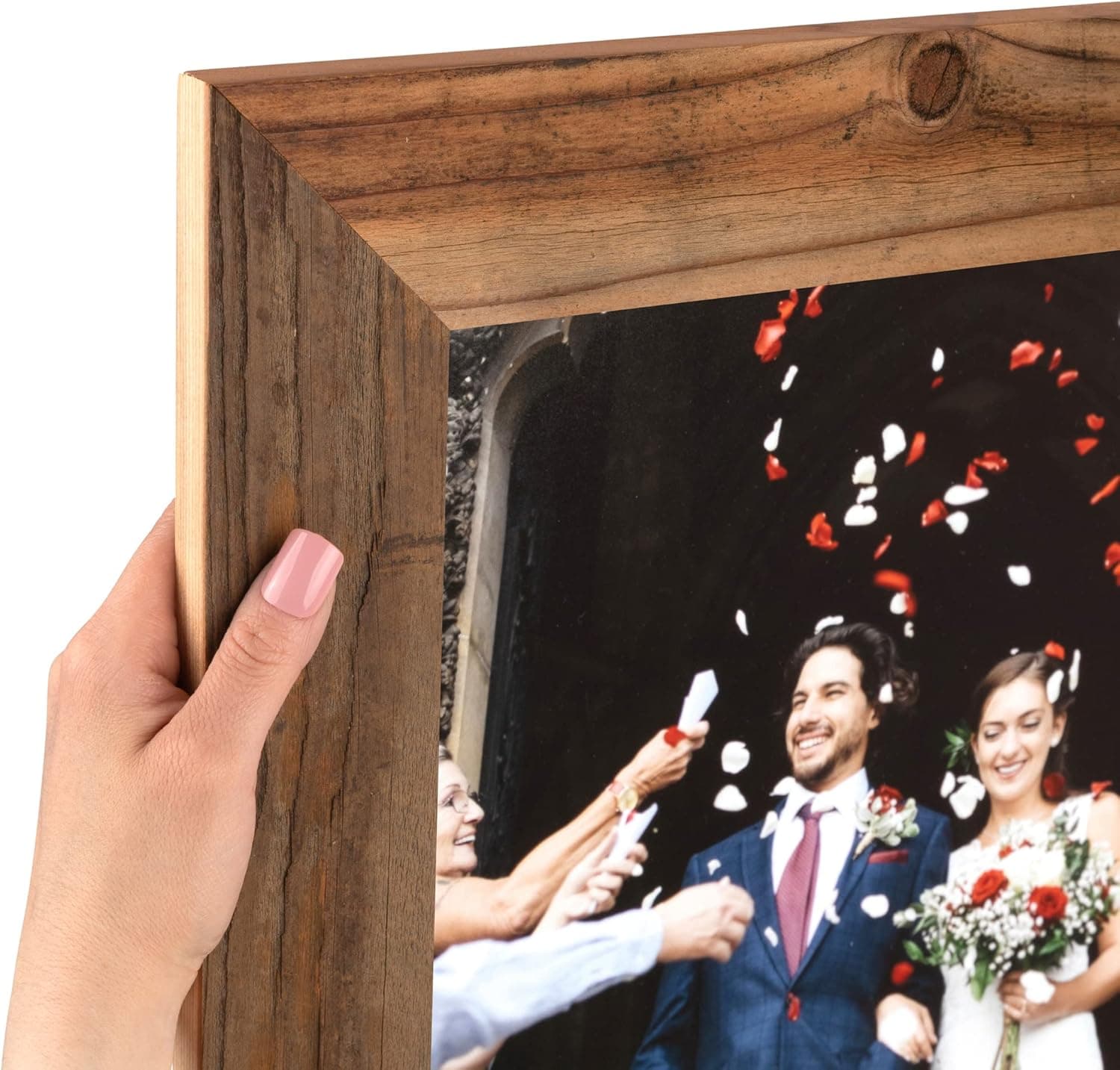 ArtToFrames 12x16 Inch Brown Picture Frame, This 2.5" Custom Wood Poster Frame is Real Reclaimed Barnwood 2.5 Inch, for Your Art or Photos - Comes with Regular Glass, WOMRFB-250-NAT-12x16
