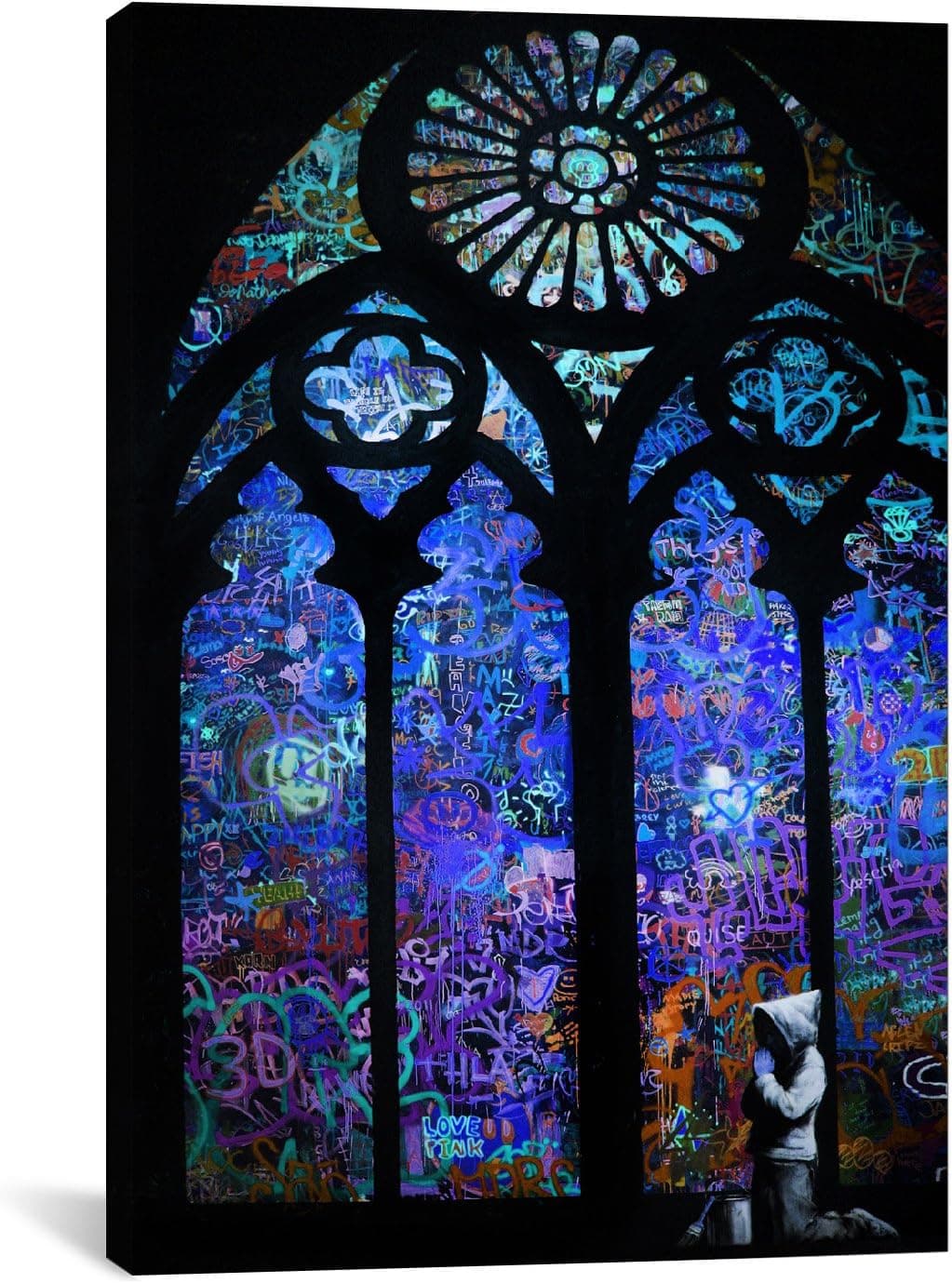 iCanvasART Stained Glass Window II Canvas Art Print by Banksy, 12 by 8-Inch