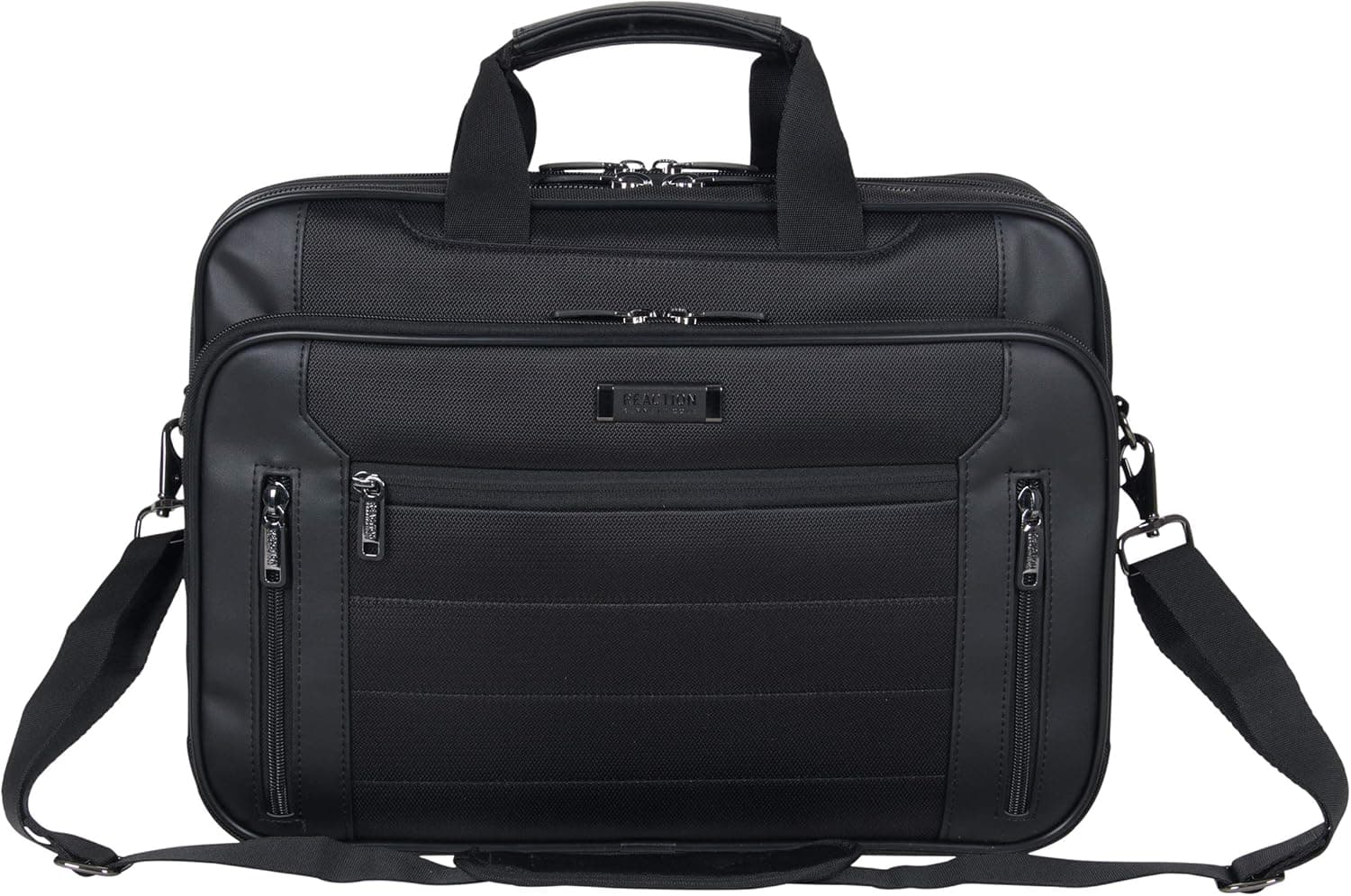 Kenneth Cole Reaction Keystone 1680d Polyester Dual Compartment 17" Laptop Business Portfolio, Black