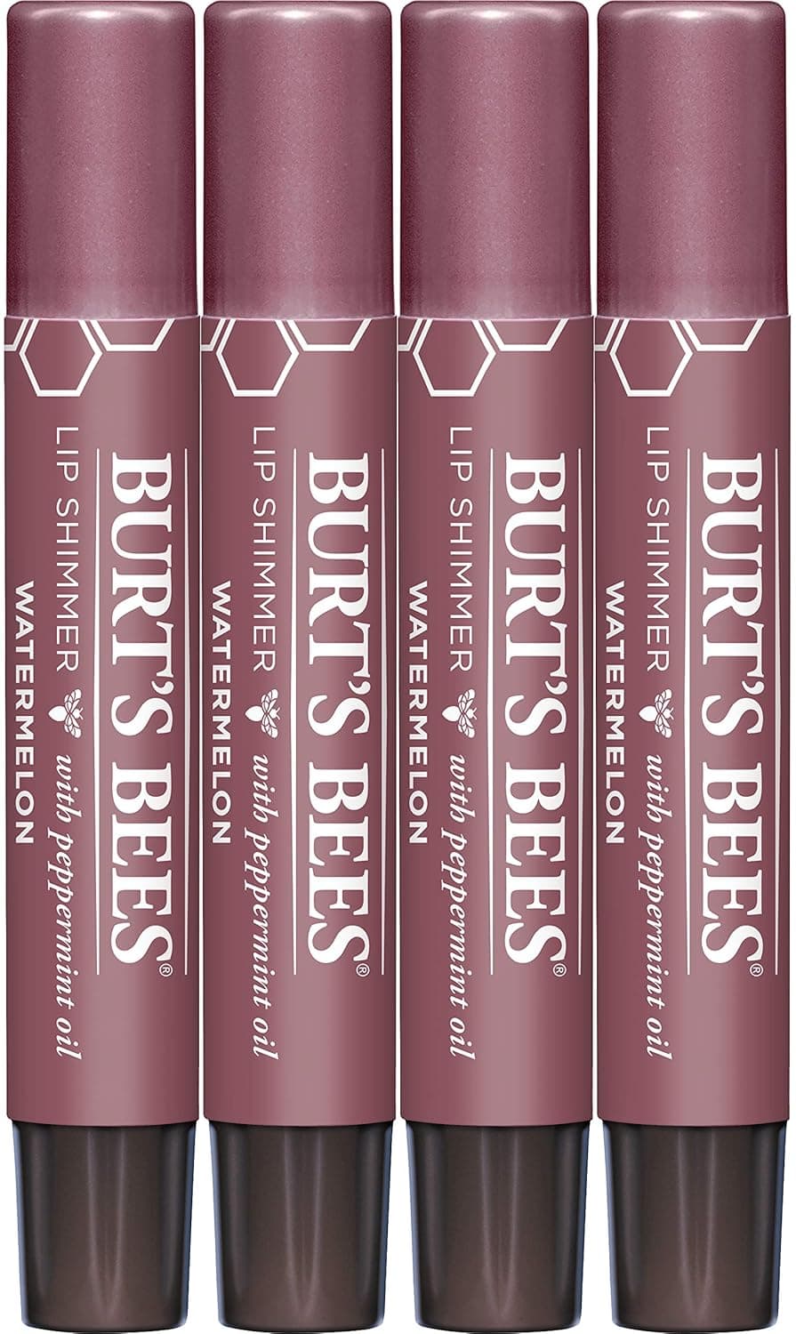 Burt's Bees® 100% Natural Origin Moisturizing Lip Shimmer, Watermelon, 1 Tube, 4 Count (Pack of 1)