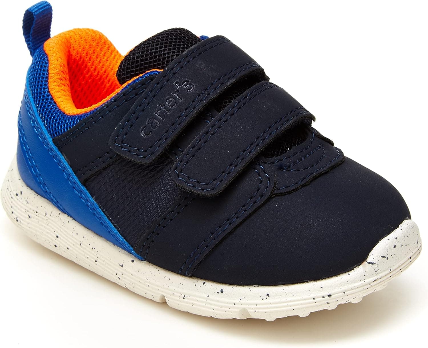 Carter's Every Step Baby Boys Relay Double Strap Athletic Sneaker First Walker Shoe, Navy, 5.5 Infant