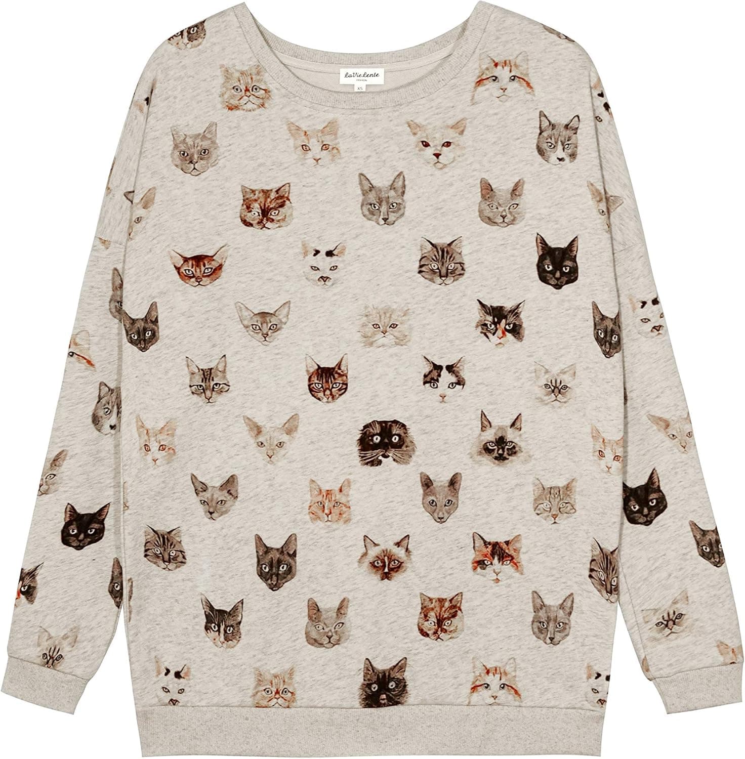 LaVieLente Women's Cute and Cozy Cotton Graphic Crewneck Sweatshirt Pullover with Adorable and Unique Print