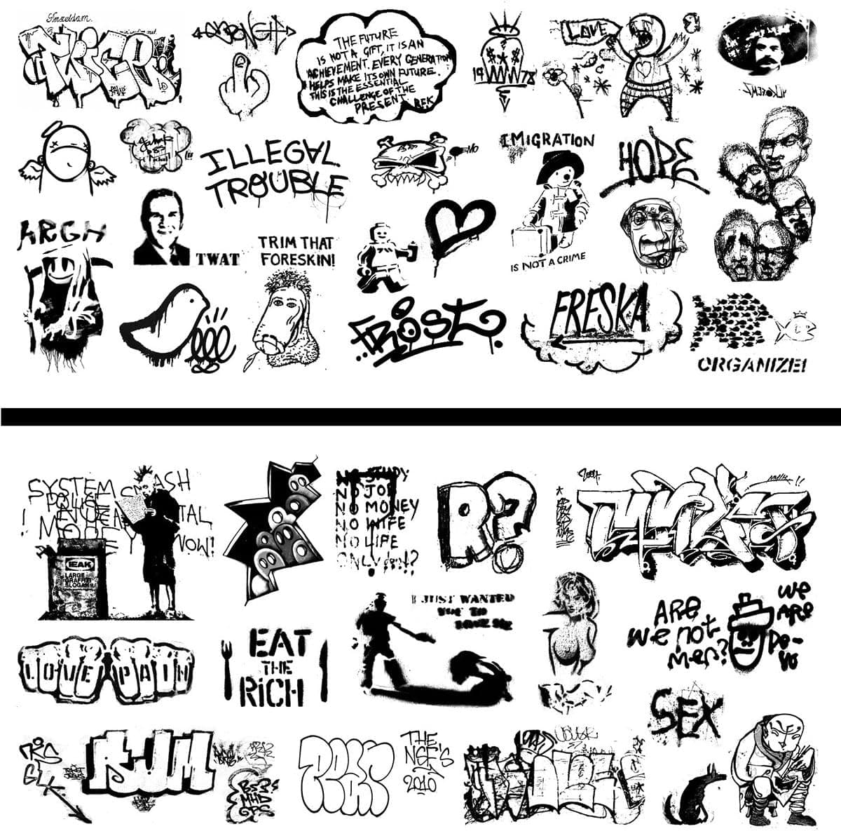 HO Scale Graffiti Waterslide Decals 2-Pack #20 - Weather Your Box Cars, Hoppers, & Gondolas!