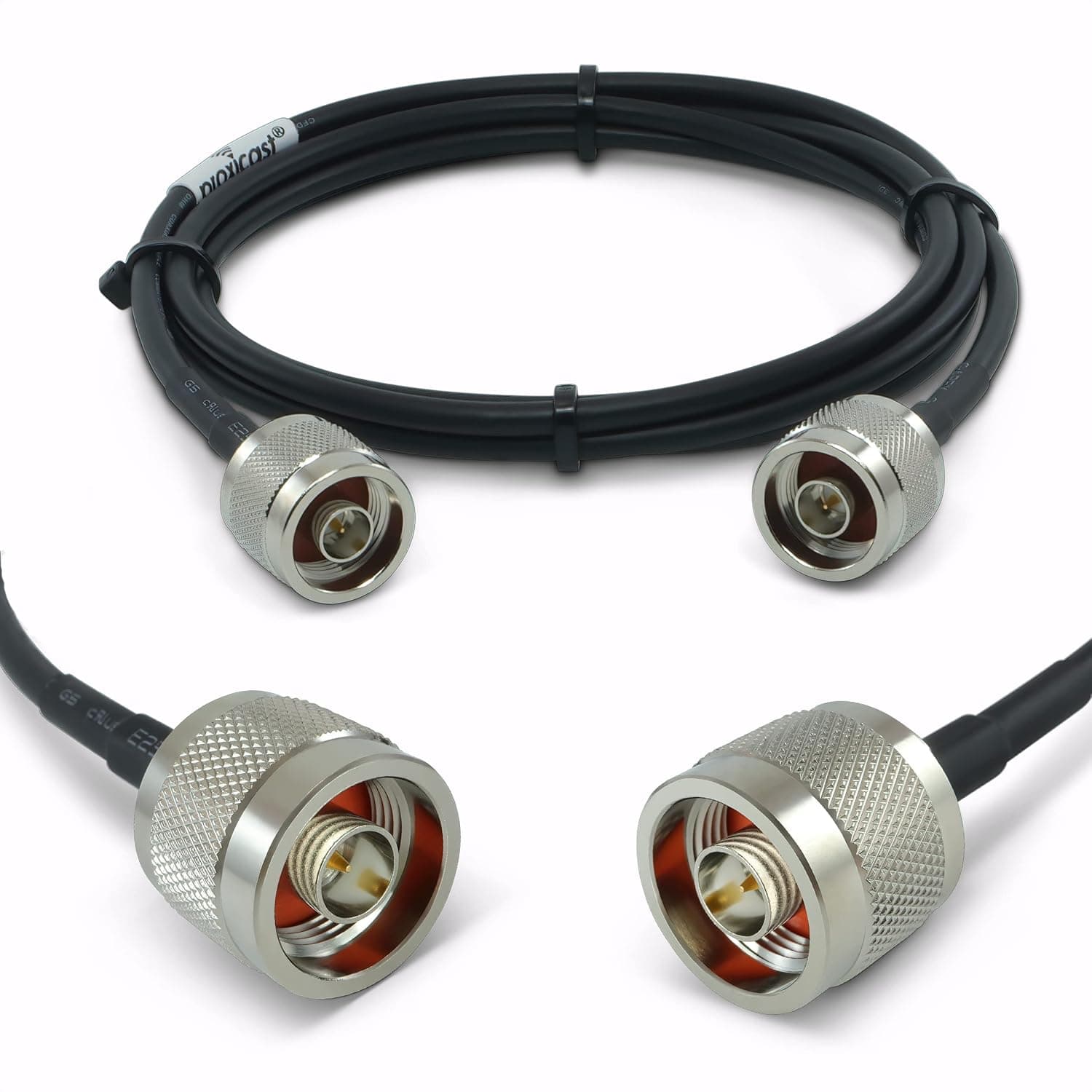 Proxicast 6 ft N Male to N Male Premium 195 Series Low-Loss Coaxial Cable (50 Ohm) for 4G LTE, 5G Modems/Routers, Ham, ADS-B, GPS, RF Radio to Antenna or Surge Arrester Use (ANT-180-001-06)