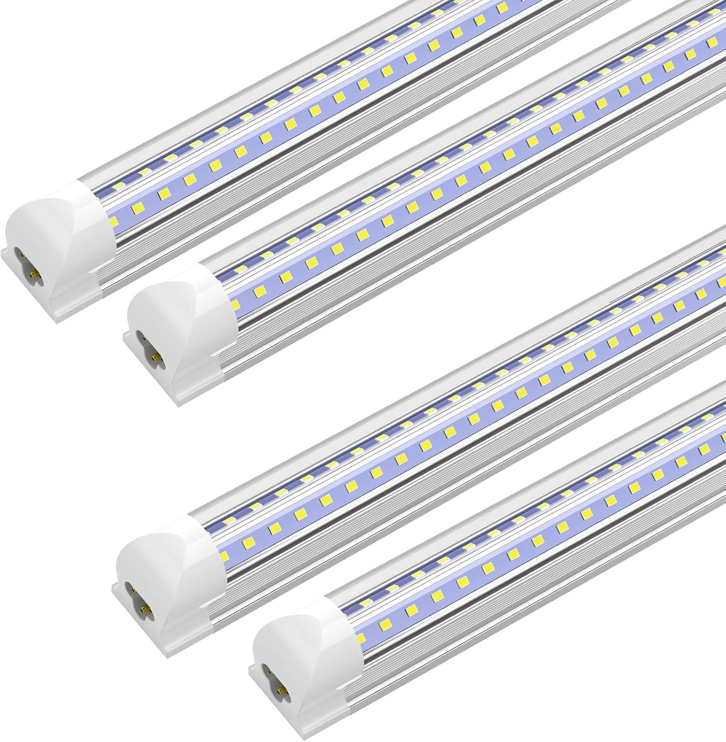 SHOPLED LED Shop Light 2FT, 18W 2340LM 5000K Daylight White, V Shape, T8 2 Foot LED Tube Light Fixture, Linkable Utility Ceiling Lights for Workbench, 4 Pack