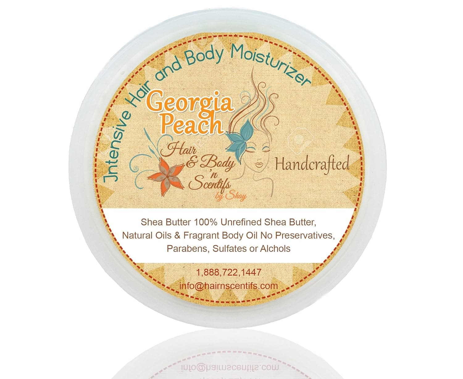 Shea Butter - 100% Unrefined Whipped Shea Butter 12 Oz. (Georgia Peach) - All-day moisture, Hair & Body Moisturizer, Helps Eczema & Psoriasis, Lasting Scent!