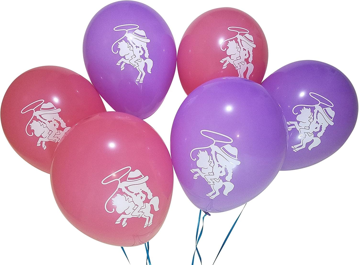 Cowgirl Balloons for Horse, Western Birthday Party – 25 Pack - Pink, Purple