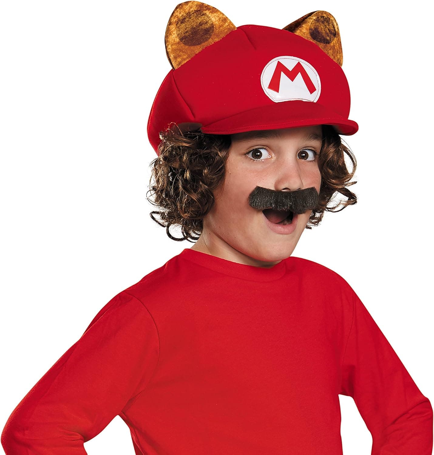 Racoon Super Mario Bros. Nintendo Child Hat & Mustache, One Size Child