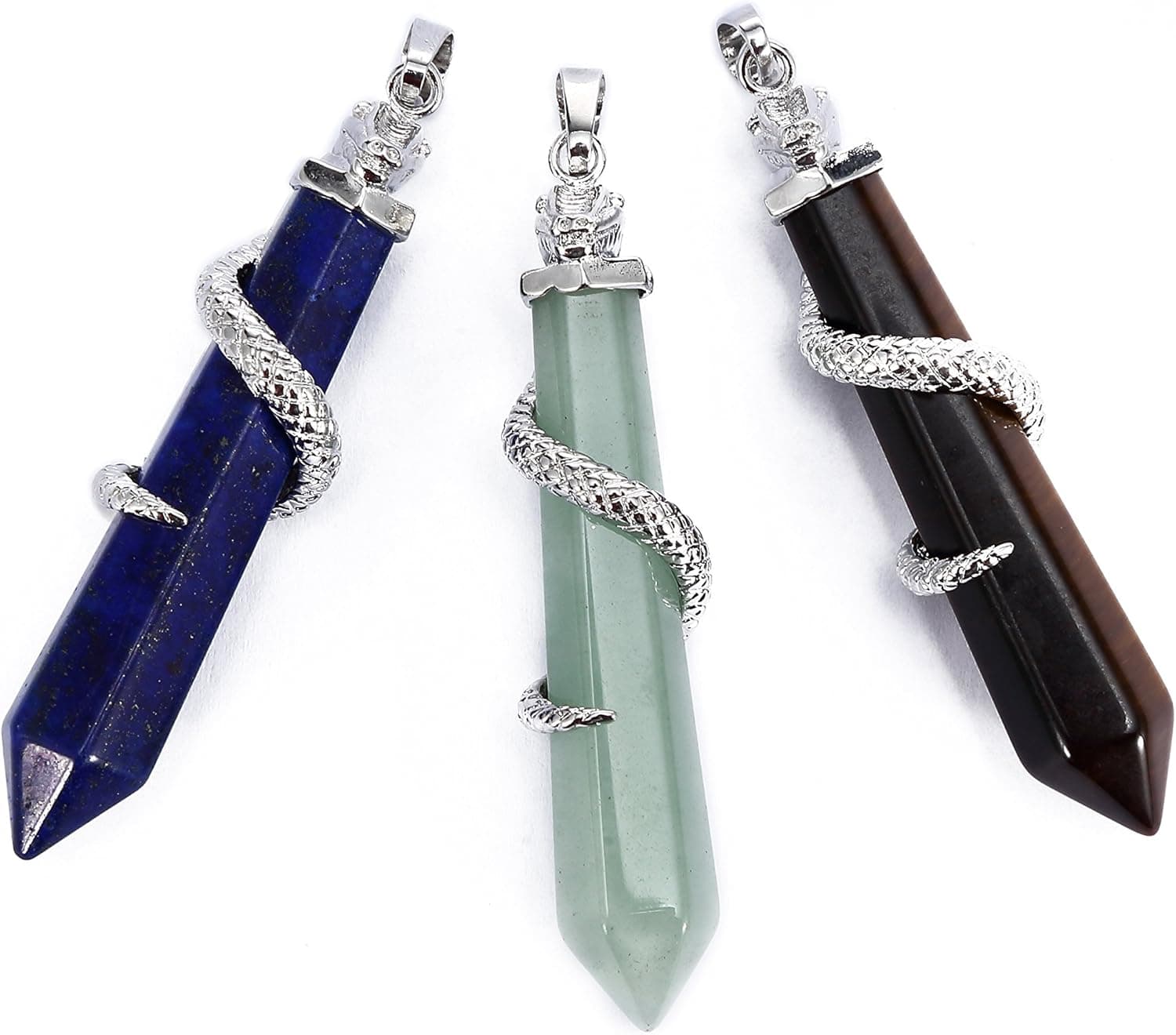BRCbeads Gemstone Necklace Pendant Crystal Healping Point Reki Chakra Unisex