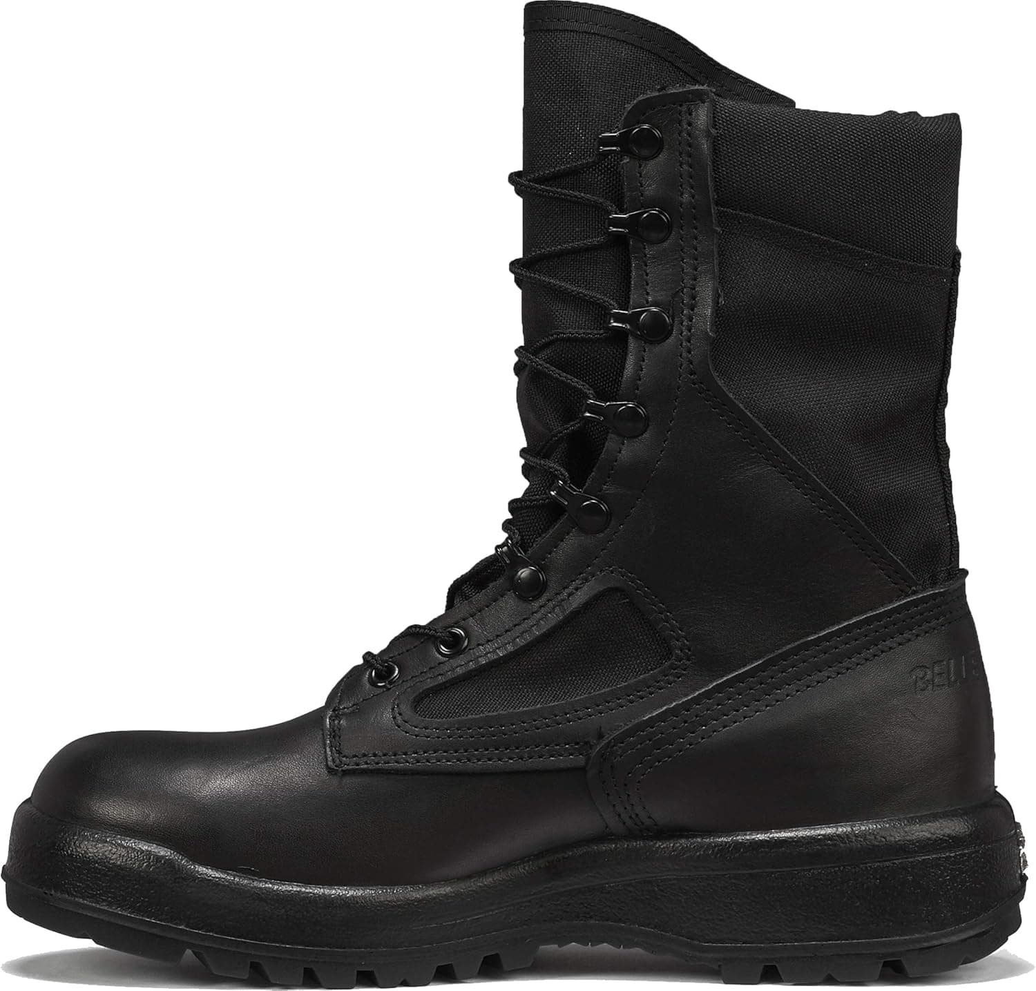 Belleville 390 TROP Inch Hot Weather Combat Boots for Men - Polishable Black Leather and Abrasion-Resistant Nylon with Vibram Sierra Traction Outsole; Berry Compliant