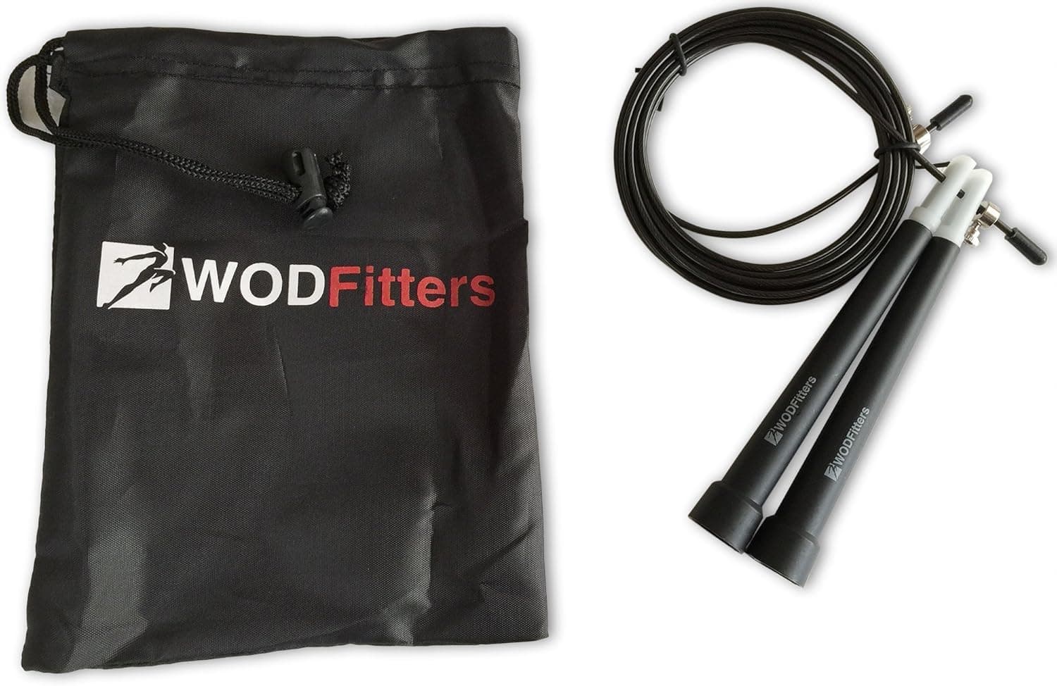 WODFitters Speed Jump Rope - Blazing Fast Double Unders - Latest Technology Adjustable Cable Jumping Rope for WODs, MMA, Martial Arts, Boxing or Home Workout - for Men, Women