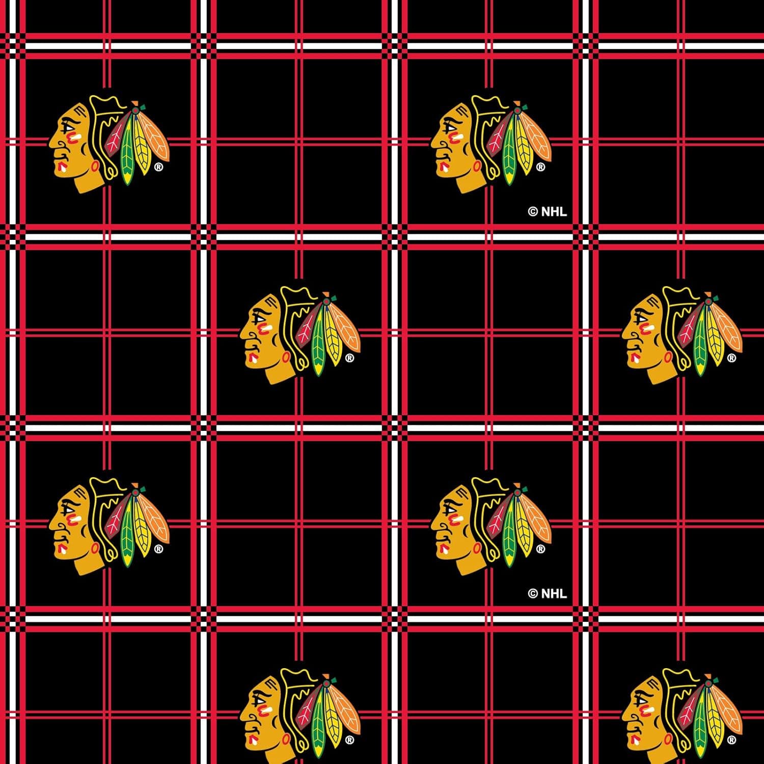 Chicago Blackhawks Flannel Fabric-Sold by The Yard