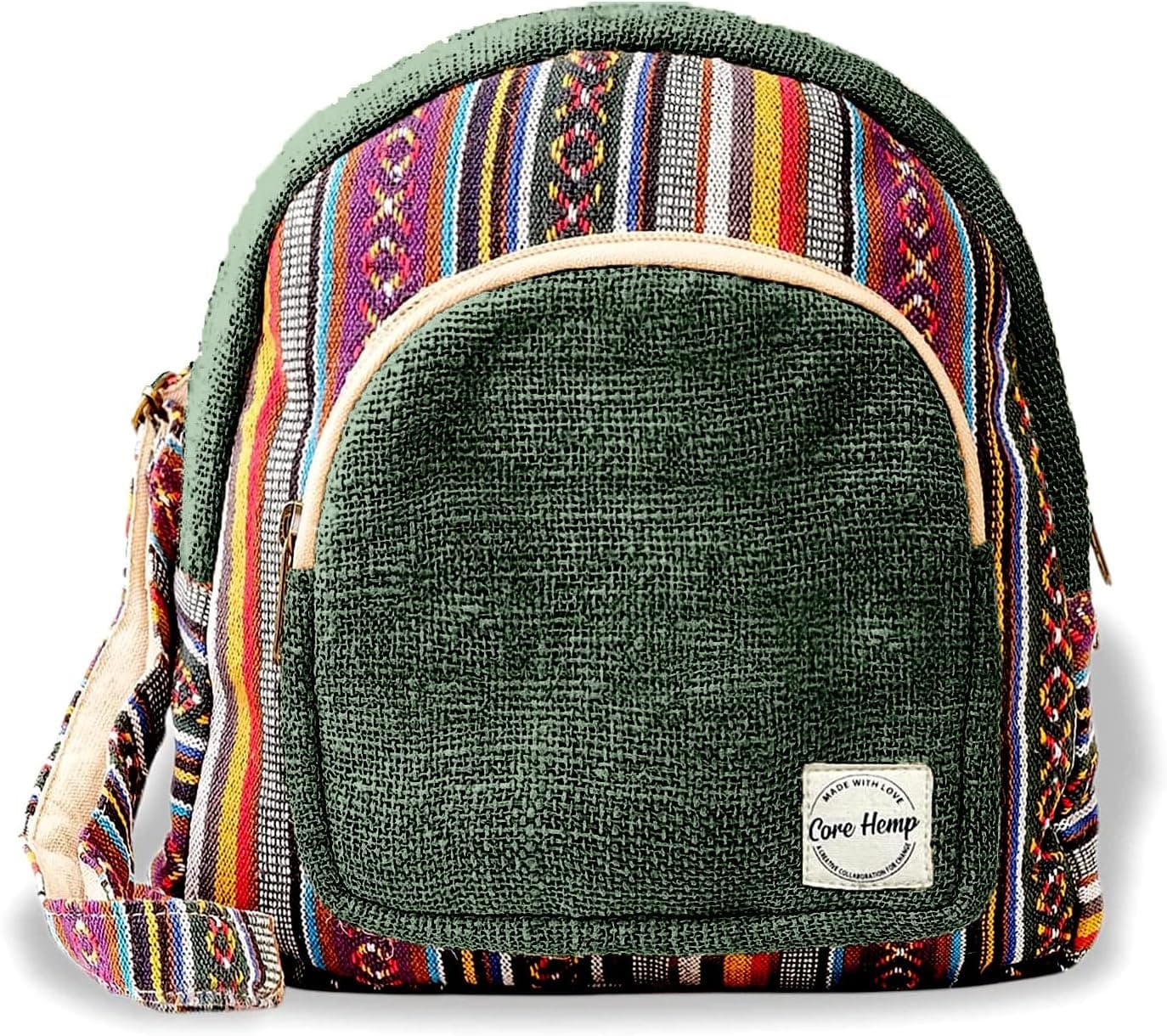 Core Hemp Mini Backpack (Green Boho)