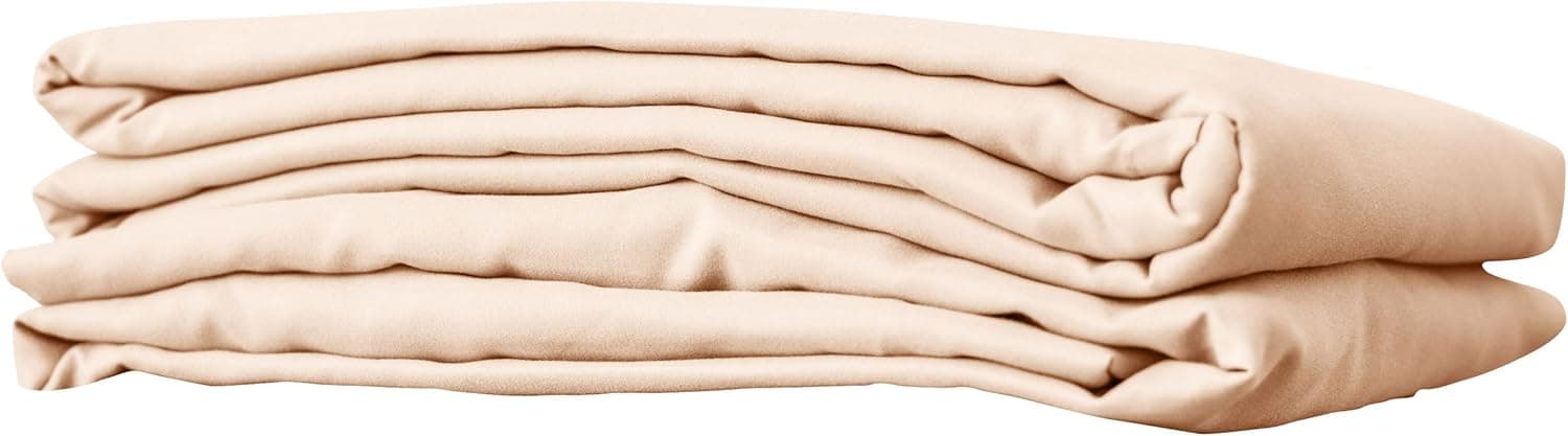 Premium Microfiber 3 Piece Massage Sheet Set by NRG - Includes Massage Table Flat Sheet, Fitted Sheet and Face Rest Cover - 100% Double Brushed Polyester, Soft as Silk - 120 GSM - Color: Natural