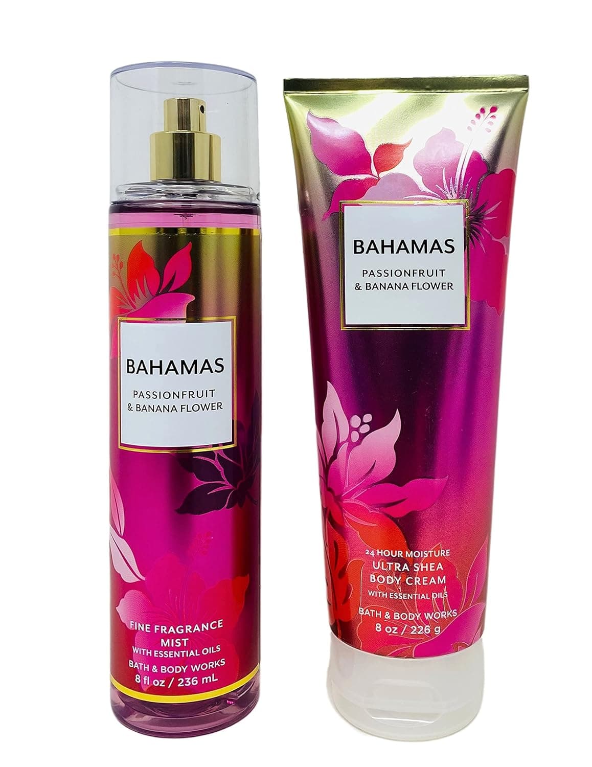 Bath & Body Works BAHAMAS Passionfruit & Banana Flower Duo Gift Set - Fine Fragrance Mist - Ultra Shea Body Cream