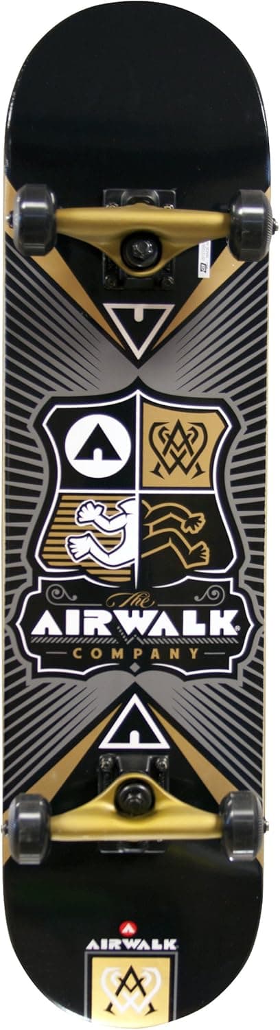 Airwalk Uncontested Complete Skateboard, Gold