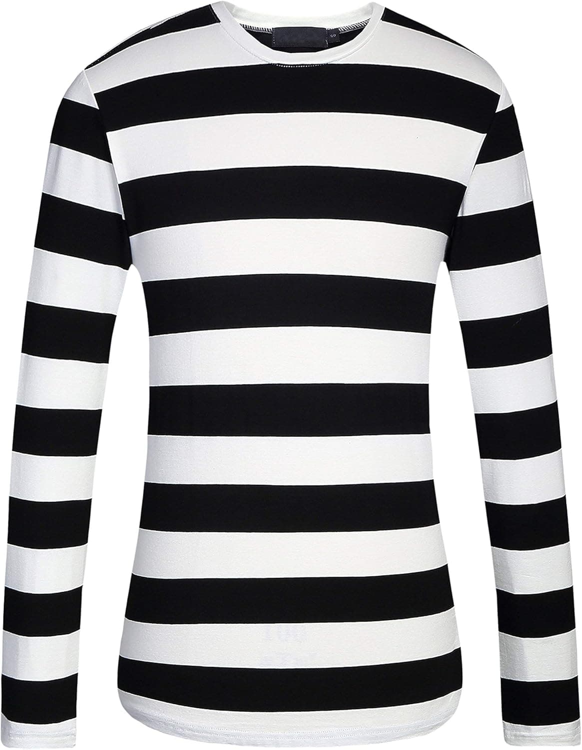 SSLR-Long-Sleeve-Tee-Shirts-for-Men-Striped T Shirts Crewneck Cotton Causal