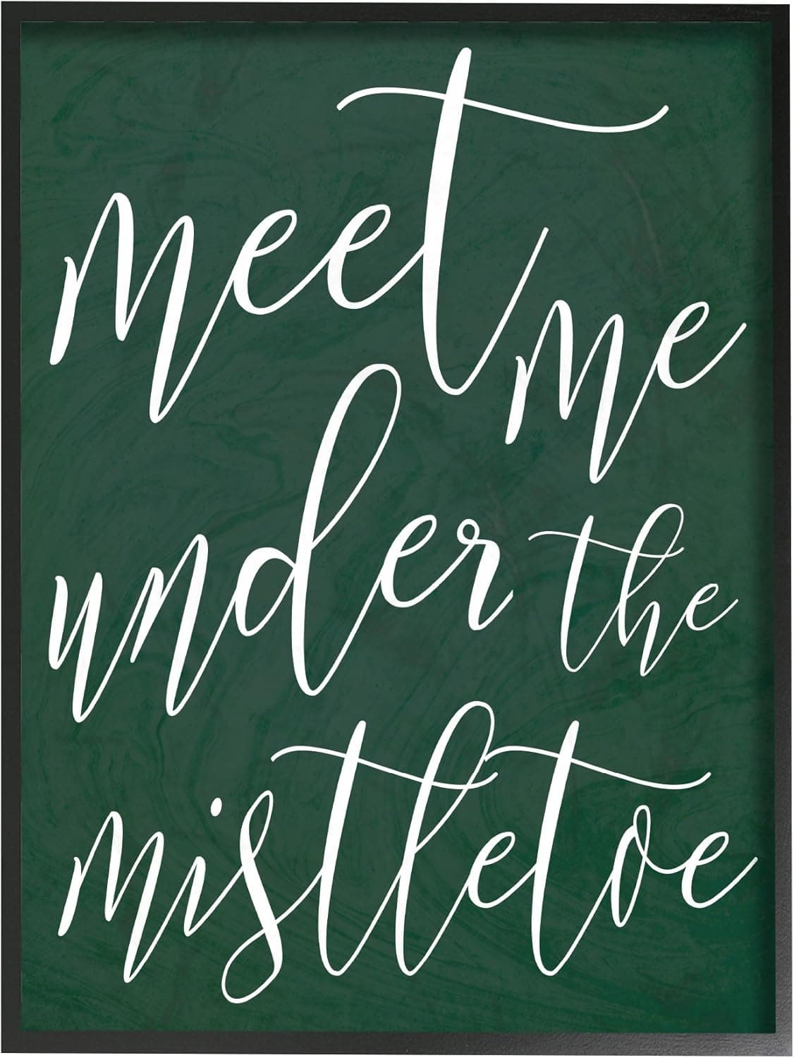 Stupell Industries Meet Me Under The Mistletoe Christmas Black Framed Wall Art, 16 x 20, Multi-Color