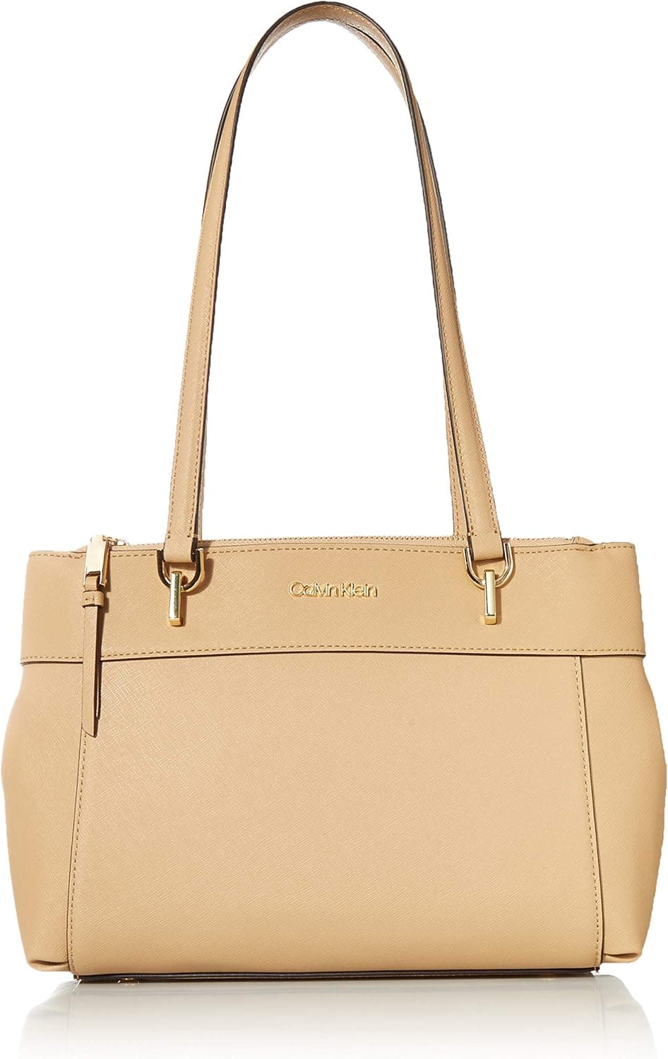 Calvin Klein Hayden Saffiano Leather Triple Compartment Shoulder Bag Satchel