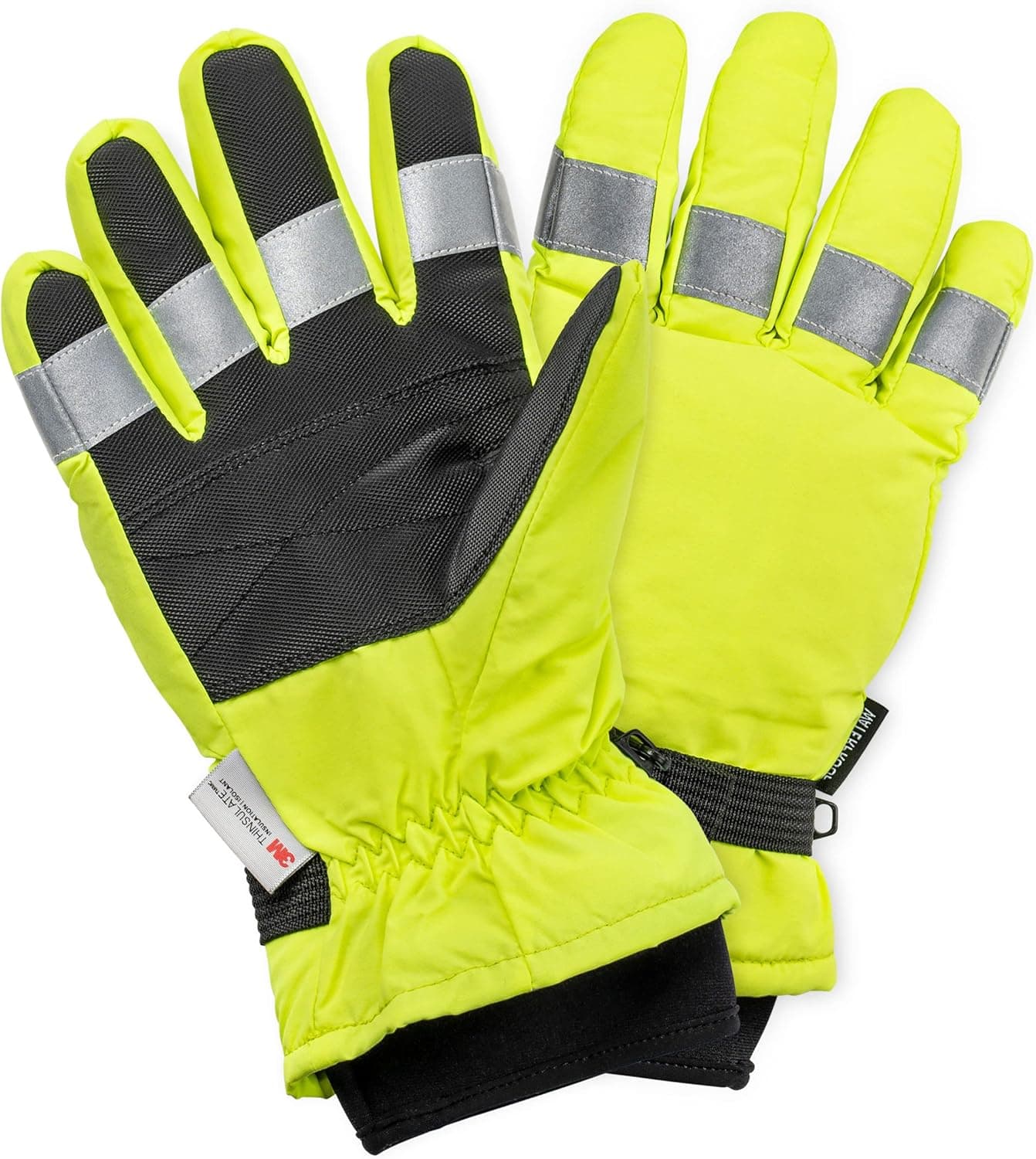 Gloves for Professionals 475 High Visibility Gloves - Waterproof Police Traffic Gloves,2-Sided Reflectivity-Insulated Gloves