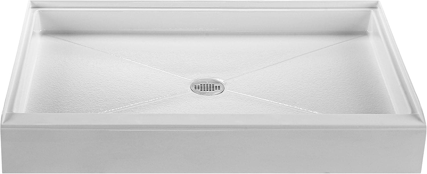 Reliance R6048CD-B Shower Base with Center Drain, 60-Inch by 48-Inch, Biscuit, Biscuit