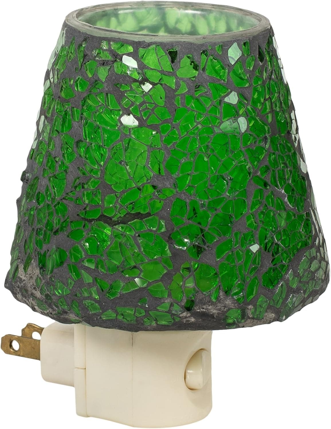 Green Crackle 5 x 3 Glass Electric Wall Plug-in Mosaic Night Light