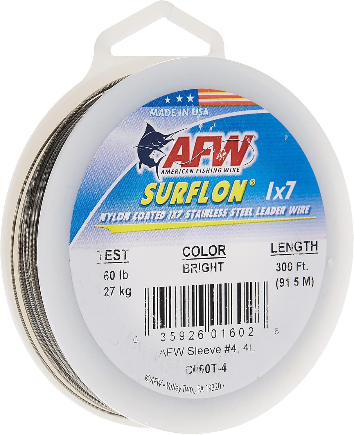 American Fishing Wire Surflon Nylon Coated 1x7 Stainless Steel Leader Wire