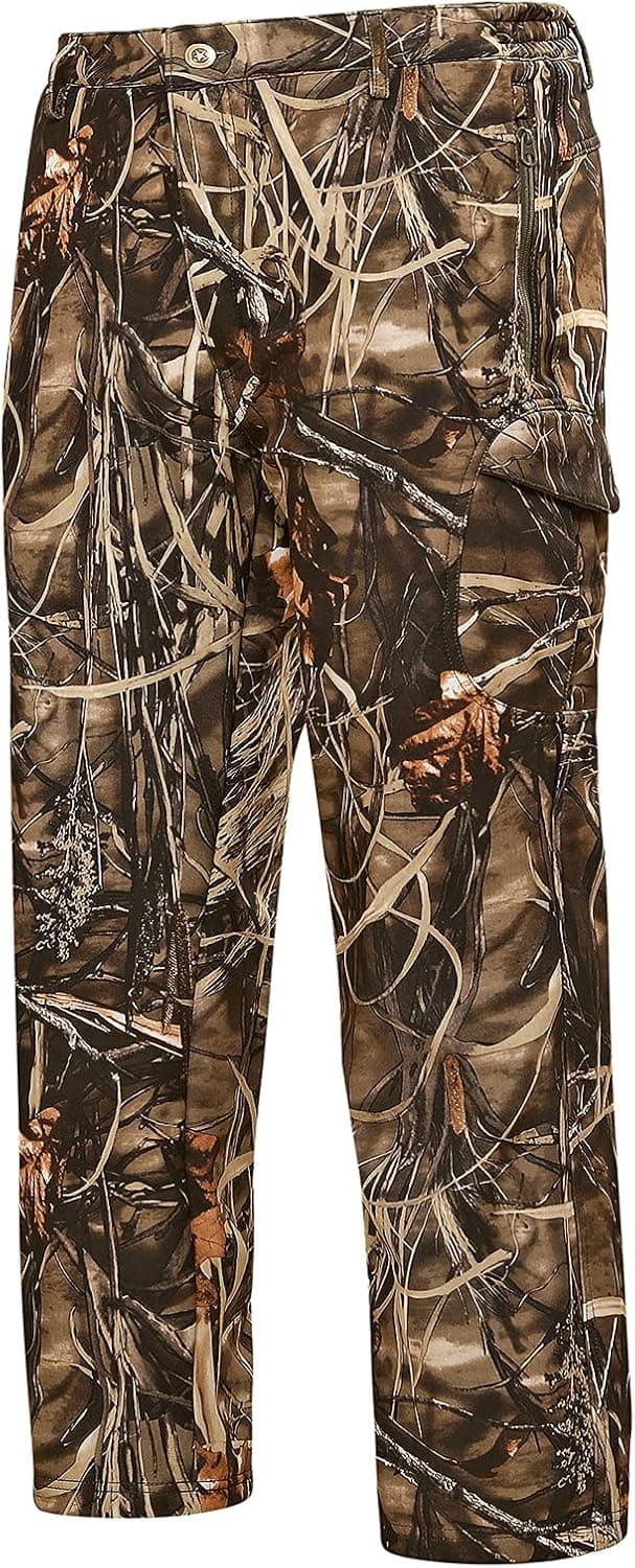 YEVHEV Hunting Pants for Men Camouflage Clothing Gear Windproof Fleece Lined for Winter