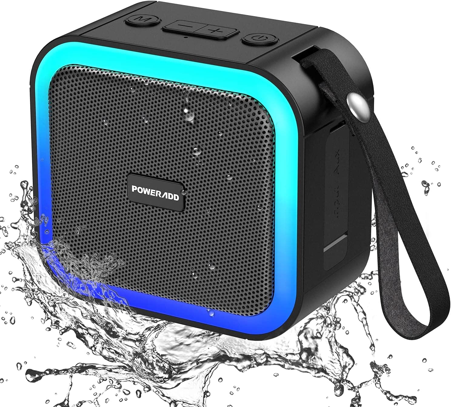 Portable Bluetooth Speakers, IPX7 Waterproof Wireless Speaker with 15W HD Stereo Loud Volume LED Lights Dual Pairing 24H Playtime Built-in Mic Outdoor Home & Travel