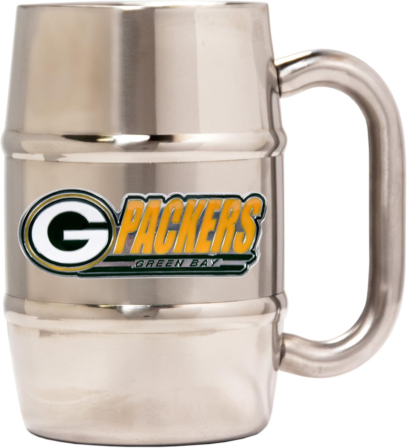 NFL Double Wall Stainless Steel Barrel Mug, 16-Ounce, Silver